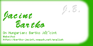 jacint bartko business card